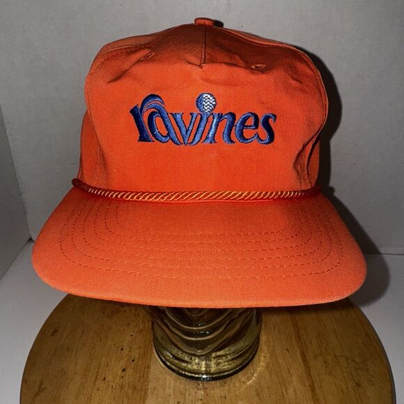 Vintage Ravines Golf Orange Rope Hat Texace USA Made Strapback Cap main image 12